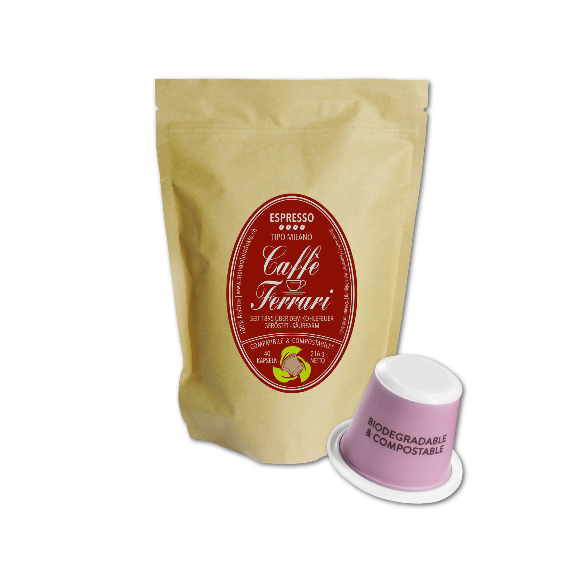 Caffè Ferrari - Espresso Milano 40 Kapseln Kompostierbar