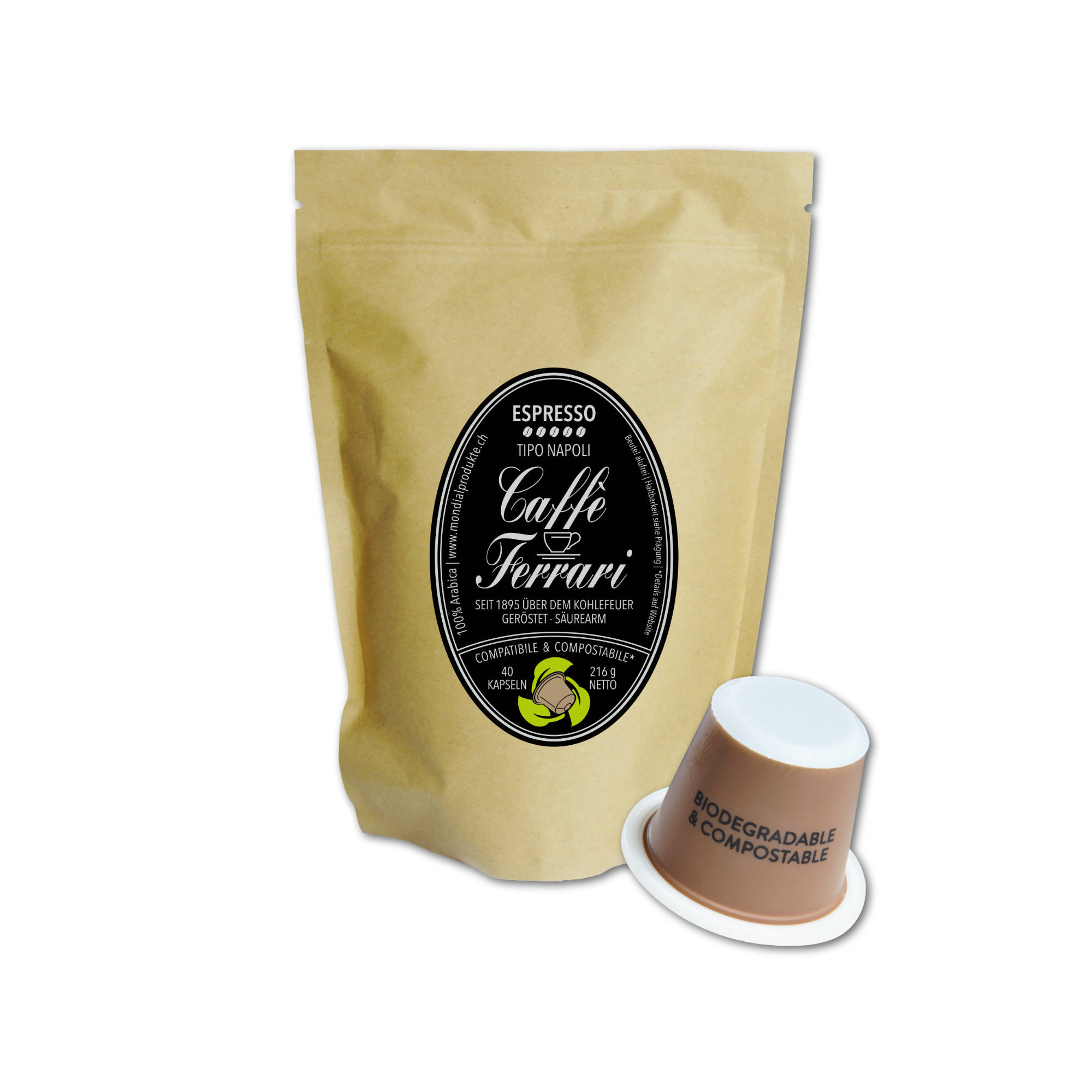 Caffè Ferrari - Espresso Napoli 40 Kapseln Kompostierbar