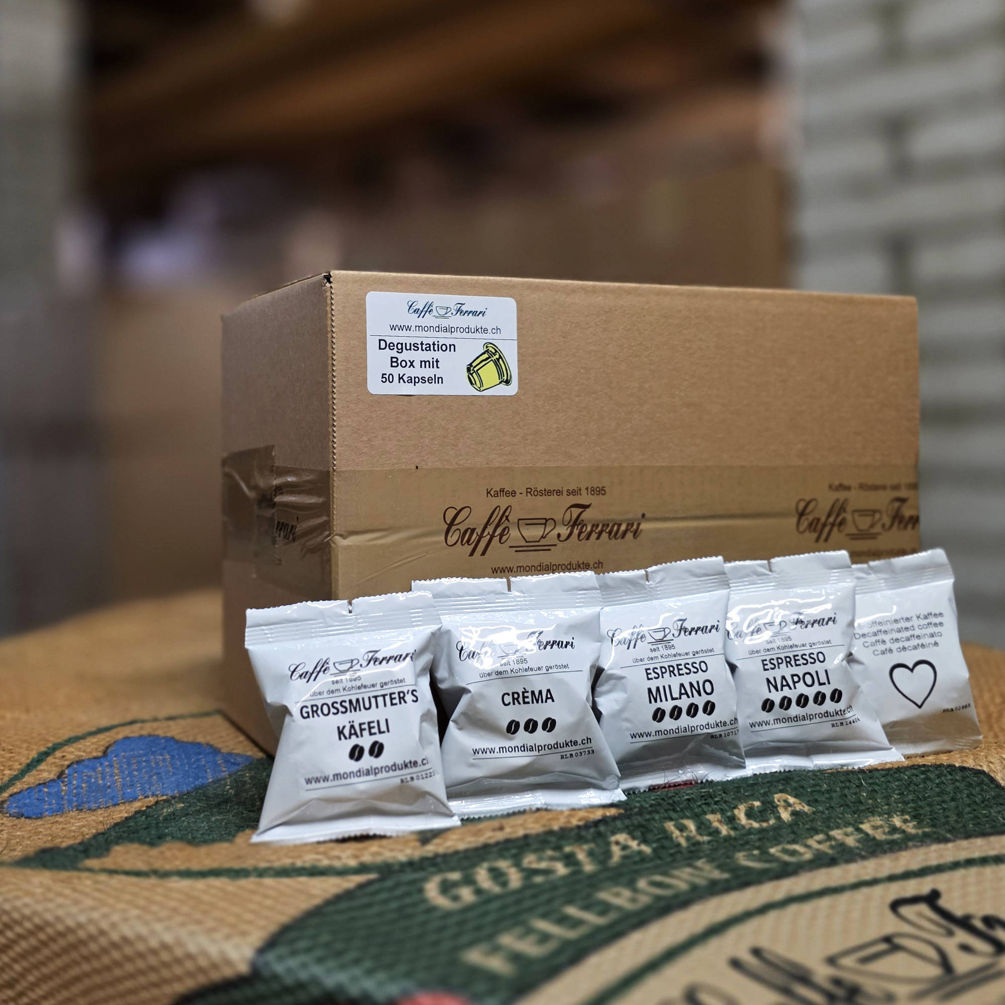 Caffè Ferrari - Degustations-Set - 50 Kapseln